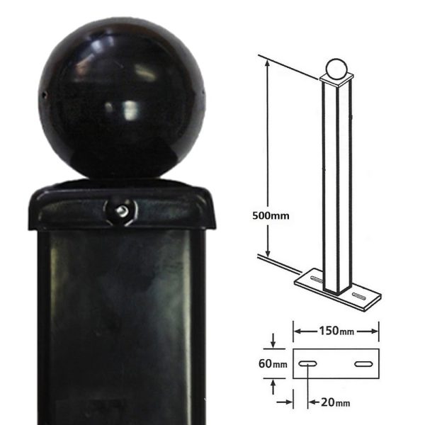 Universal Bolt Down Gate/Railing Post - 50mm