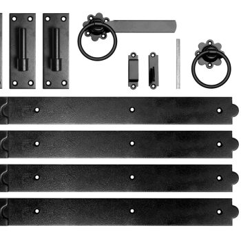 Timber Gate Double Fittings – Hook & Band + Latch - 24″