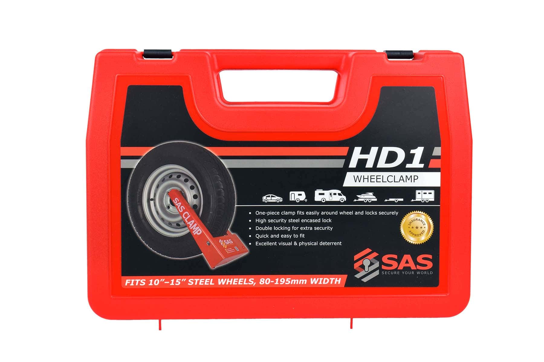 SAS HD1 Heavy-Duty wheelclamp for steel wheels in plastic case - Image 4