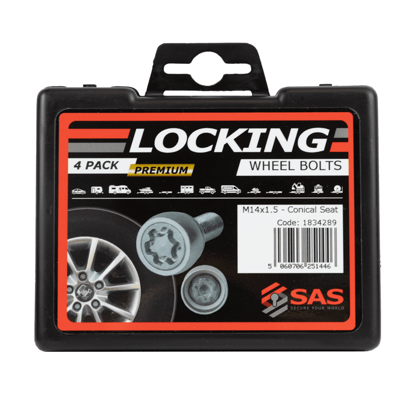 SAS M14 x1.5 Premium Conical Locking Wheel Bolts – 4 pack