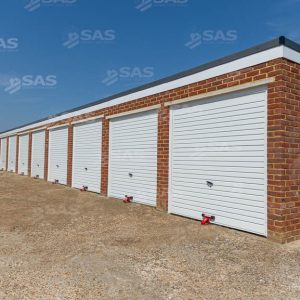 PJB320 - Garage Defender White, Bolt Down, with Padlock - Image 3