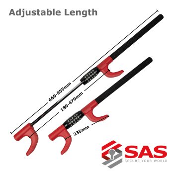 SAS Large Crook Steering Wheel Lock, Combi Number Lock