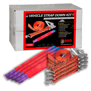 Vehicle Strap Down Kit, 4 Straps & Chokers