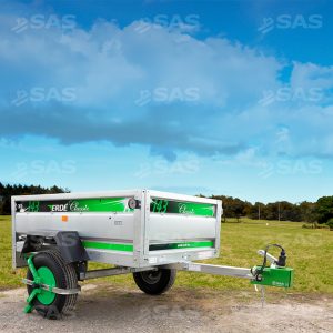 Wheel clamp on a trailer in a field